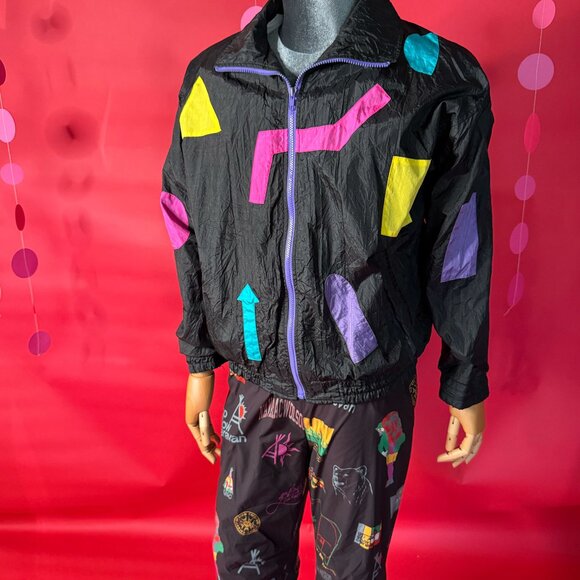 Retro Street Style Set – Vintage Geometric Sport Jacket + Go Slow Caravan Hiking - Picture 3 of 12